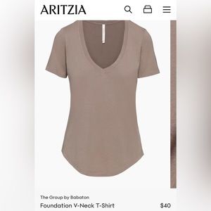 Aritzia Foundational v-neck t-shirt in burnt orange